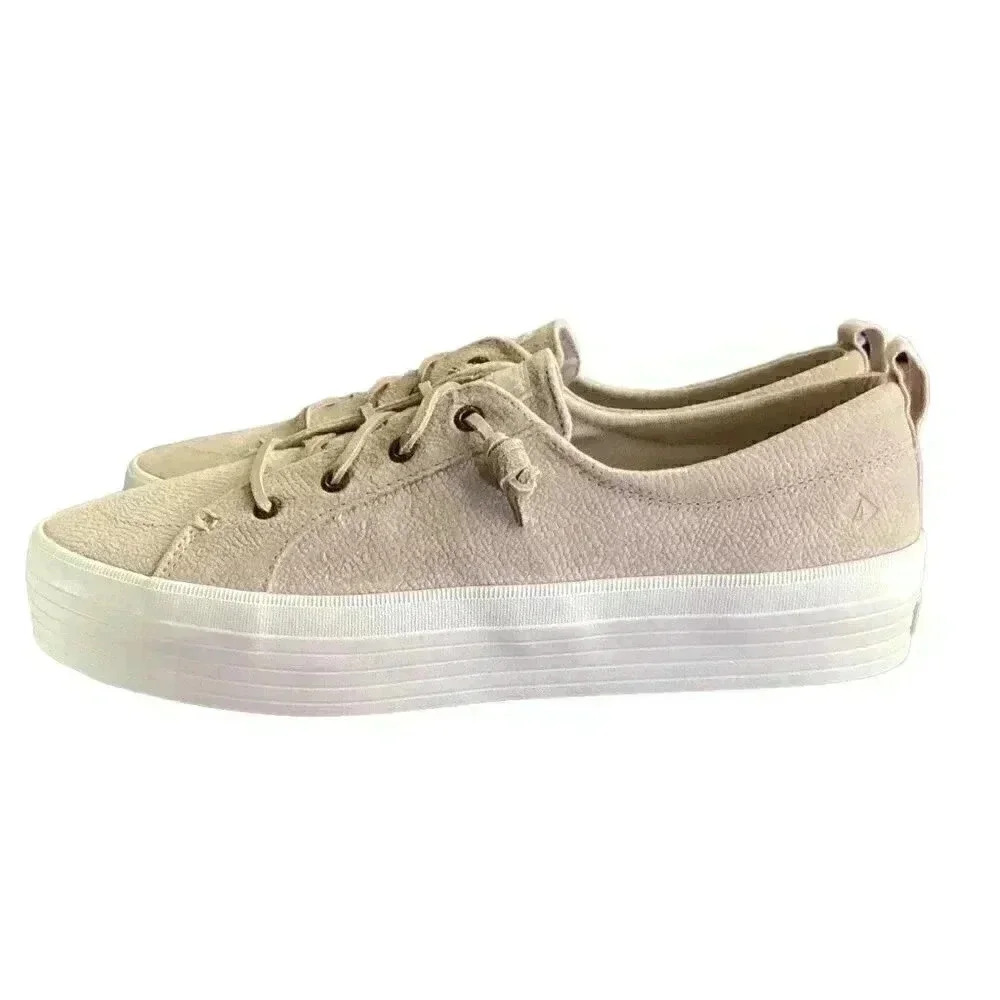 Sperry Crest Vibe Serpant Women 11M Leather Lace-Up Platform Sneakers Ivory NEW - Picture 6 of 7